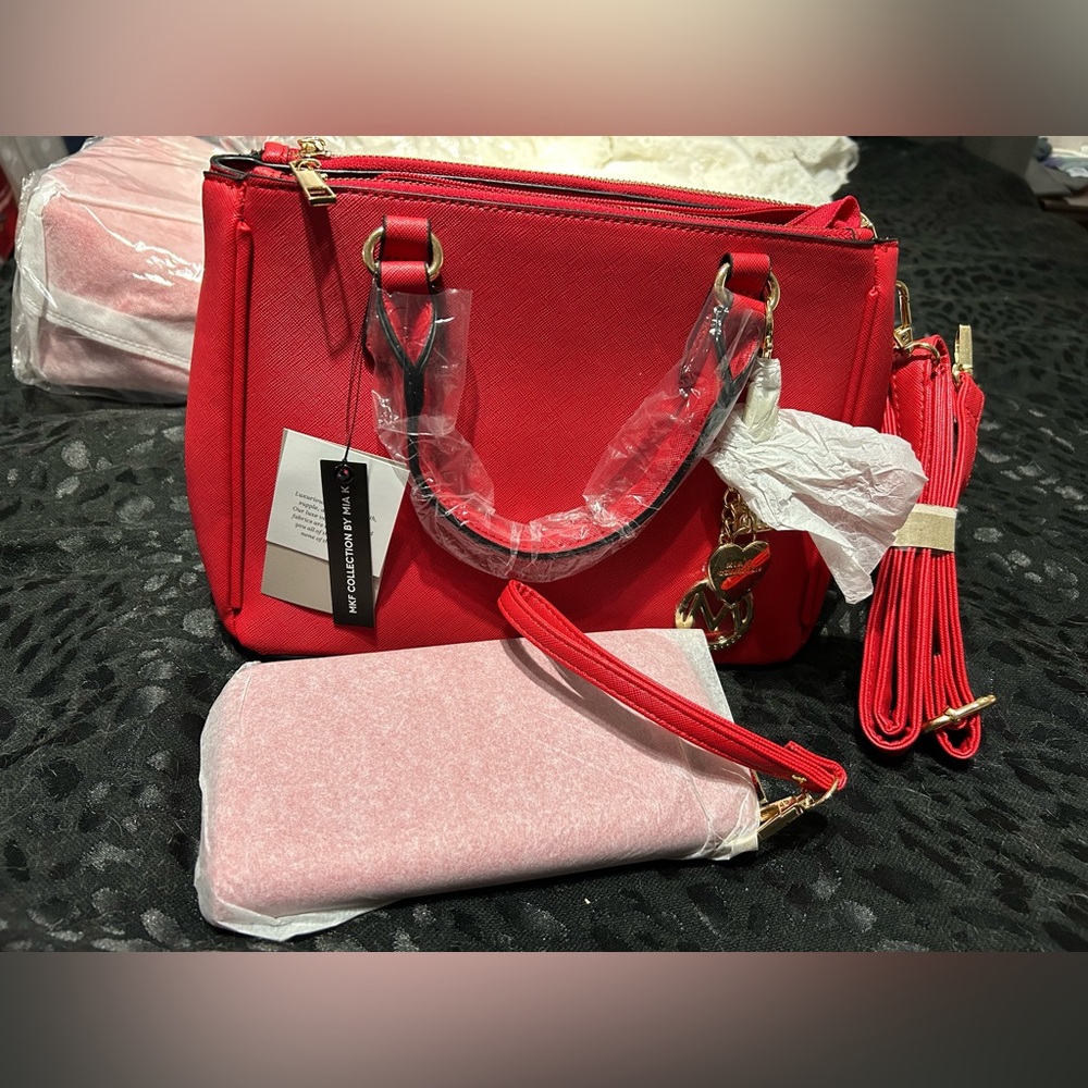 NWT Mia K Red Handbag & Wallet